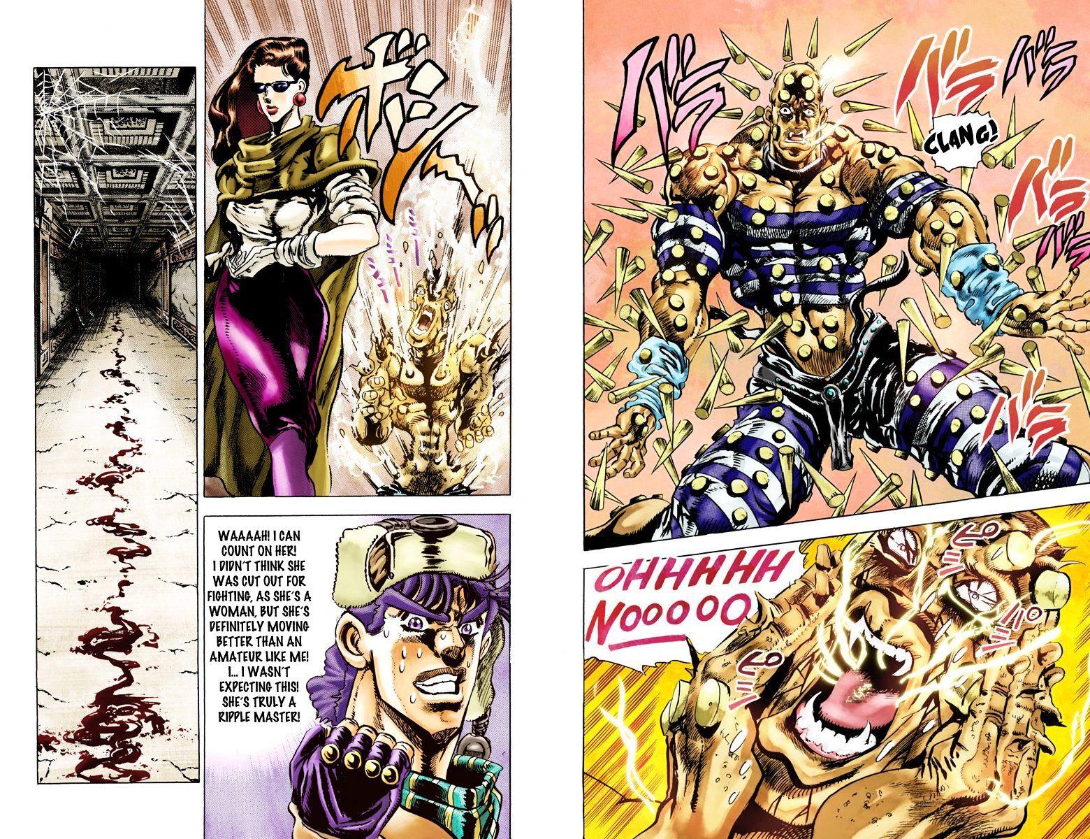 Jojo's Bizarre Adventure Vol.10 Chapter 94 : Lisa Lisa And Her Silk Dance (Official Color Scans) page 9 - 