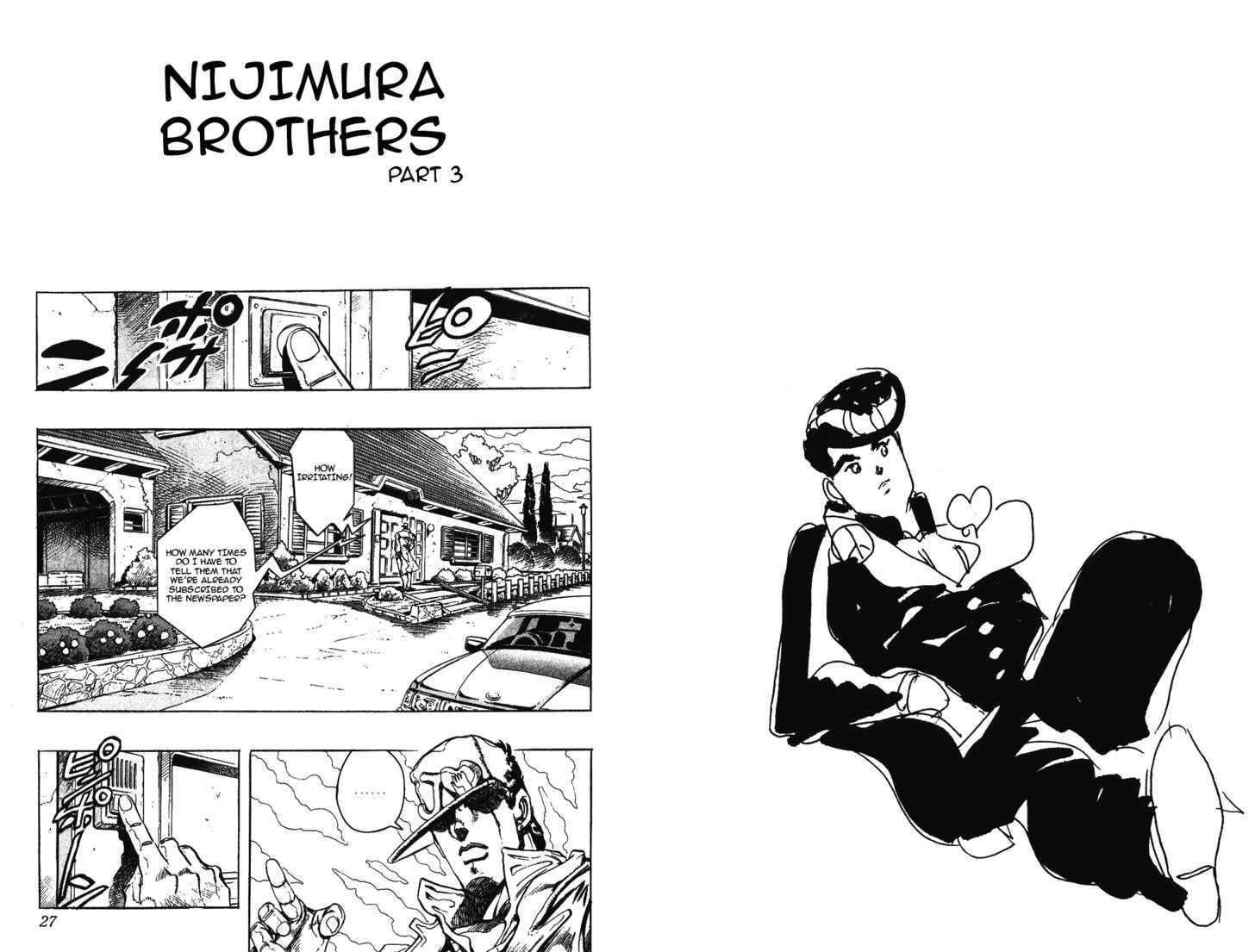 Jojo's Bizarre Adventure Vol.30 Chapter 276 : Nijimura Brothers Part 3 page 1 - 