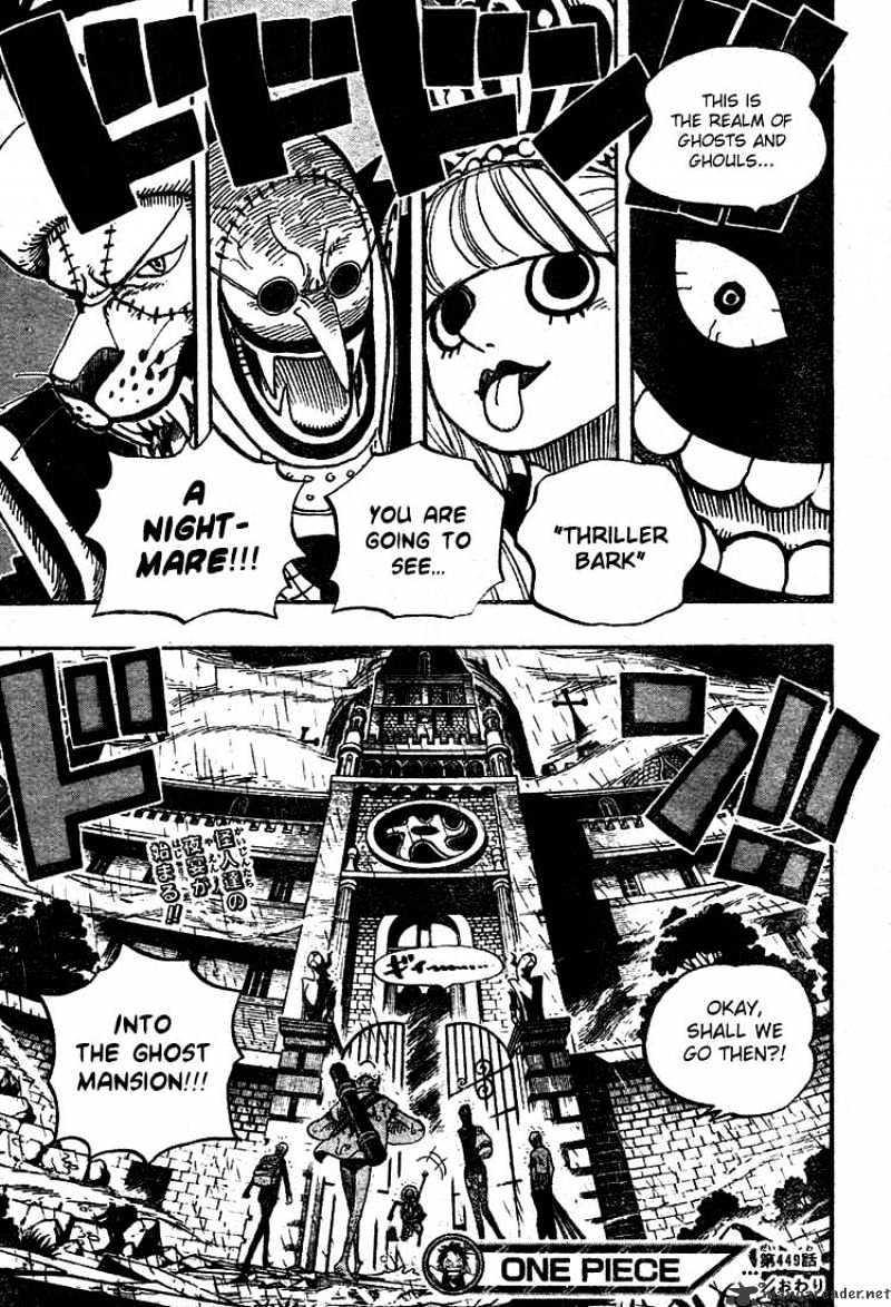 One Piece Chapter 449 : The Mysterious Four Of Thriller Bark page 17 - Mangakakalot