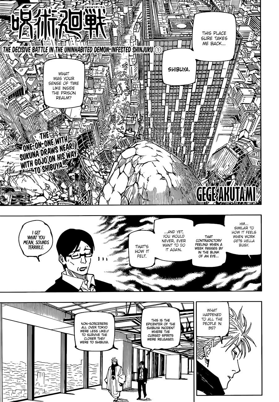 Jujutsu Kaisen Chapter 223: The Decisive Battle In The Uninhabited Demon-Infested Shinjuku ① page 1 - Mangakakalot