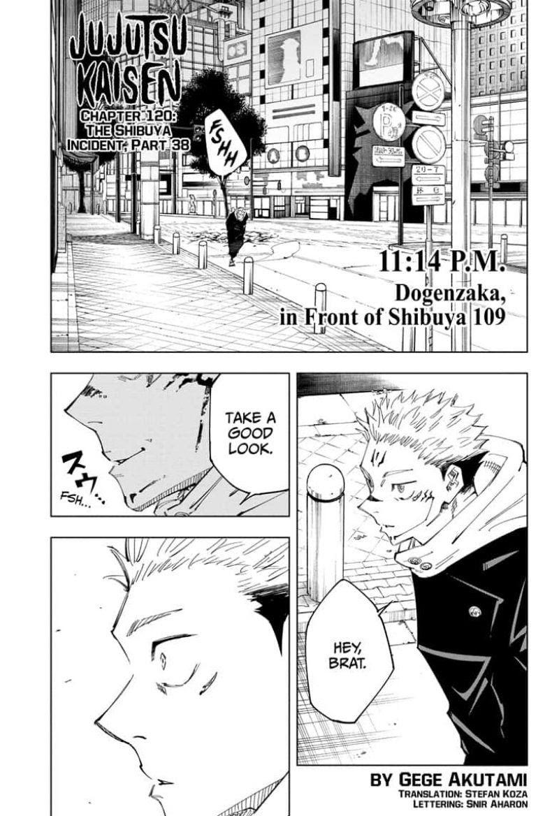 Jujutsu Kaisen Chapter 120: The Shibuya Incident, Part.. page 1 - Mangakakalot