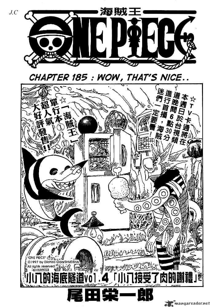 One Piece Chapter 185 : Wow, That S Nice page 1 - Mangakakalot