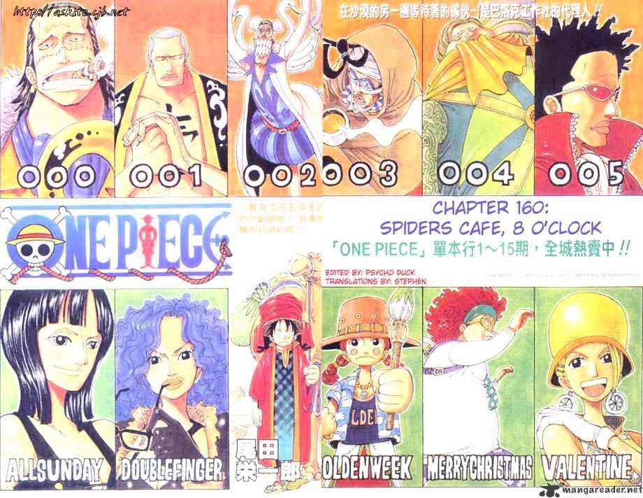 One Piece Chapter 160 : Spider Cafe, 8 O Clock page 1 - Mangakakalot