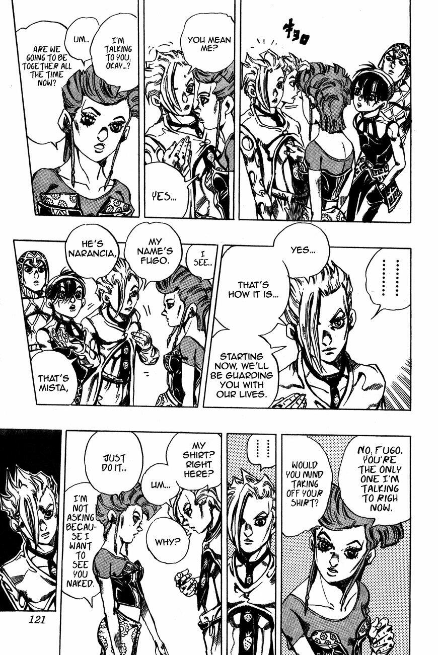 Jojo's Bizarre Adventure Vol.50 Chapter 469 : Officer Buccellati; First Orders From The Boss page 15 - 