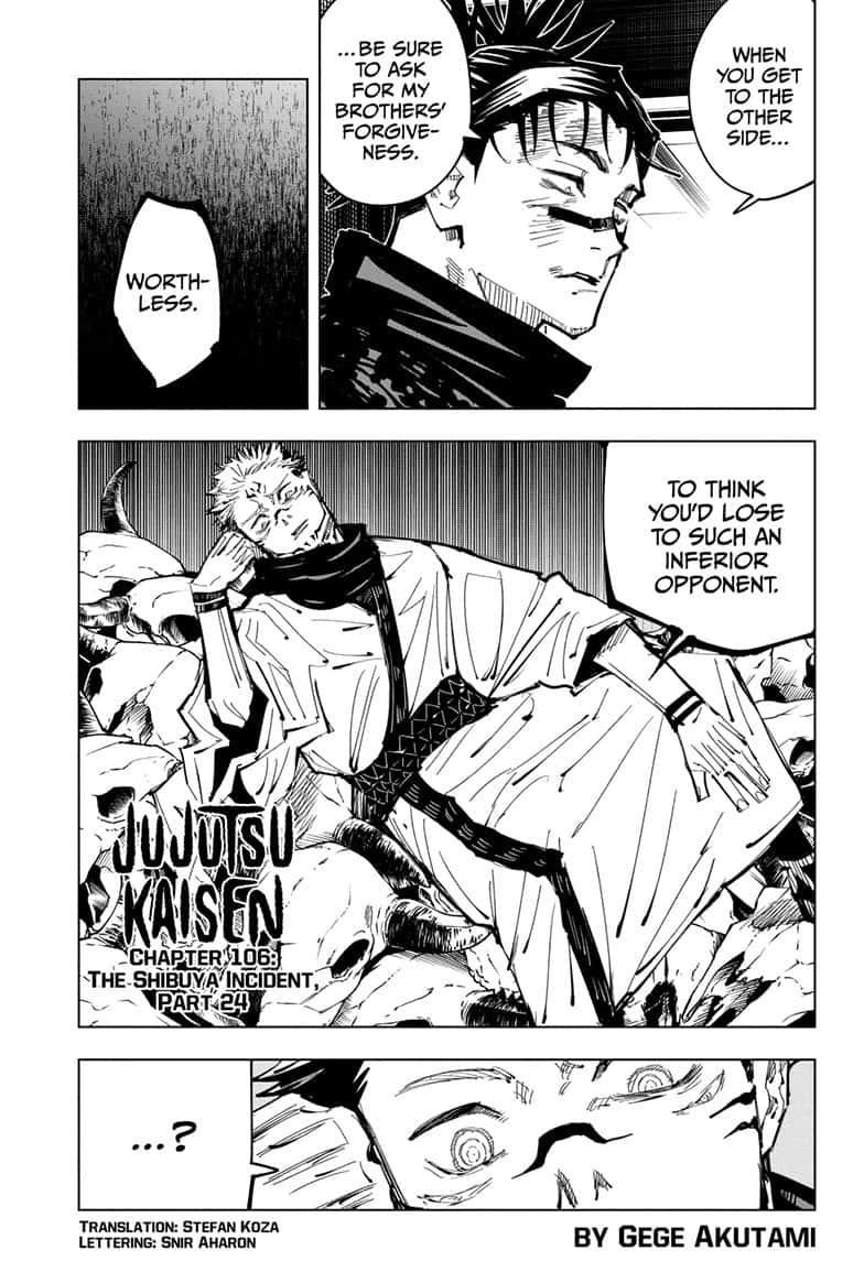 Jujutsu Kaisen Chapter 106 page 1 - Mangakakalot