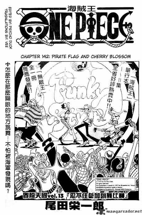 One Piece Chapter 142 : Pirate Flag And Cherry Blossom page 1 - Mangakakalot