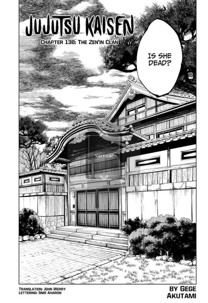 Jujutsu Kaisen Chapter 138: The Zen'in Clan page 1 - Mangakakalot
