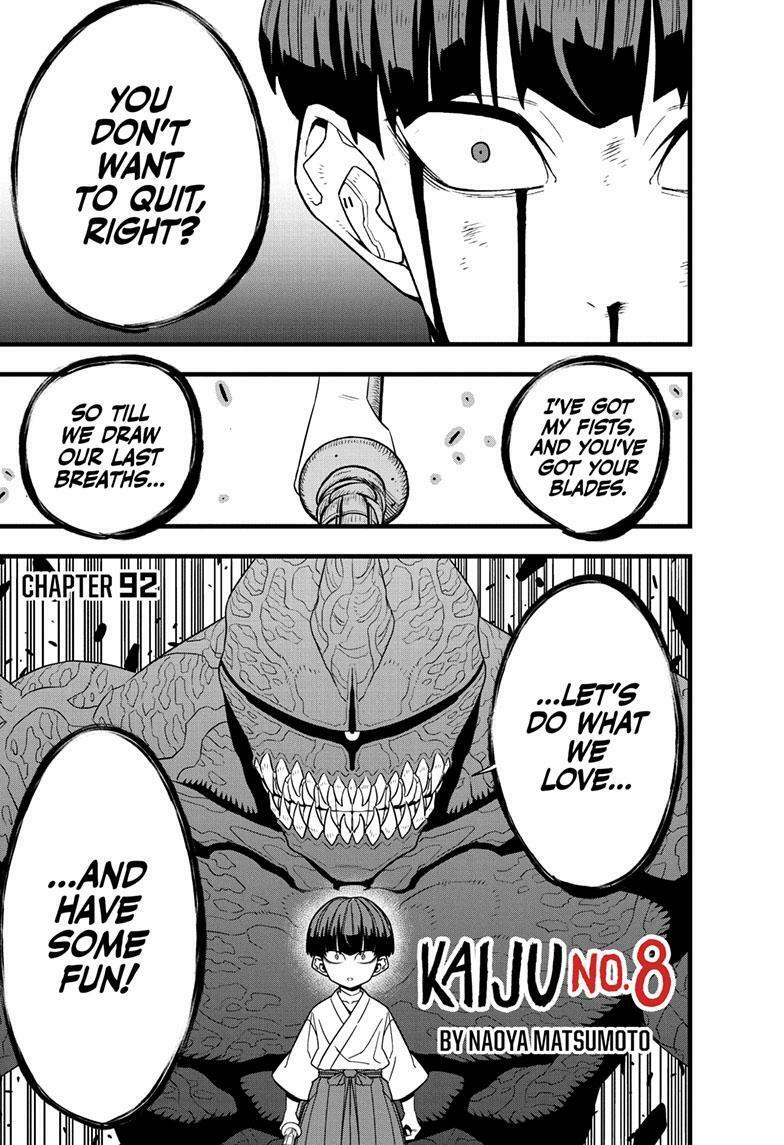 Kaiju No. 8 Chapter 92 page 1 - Mangakakalot