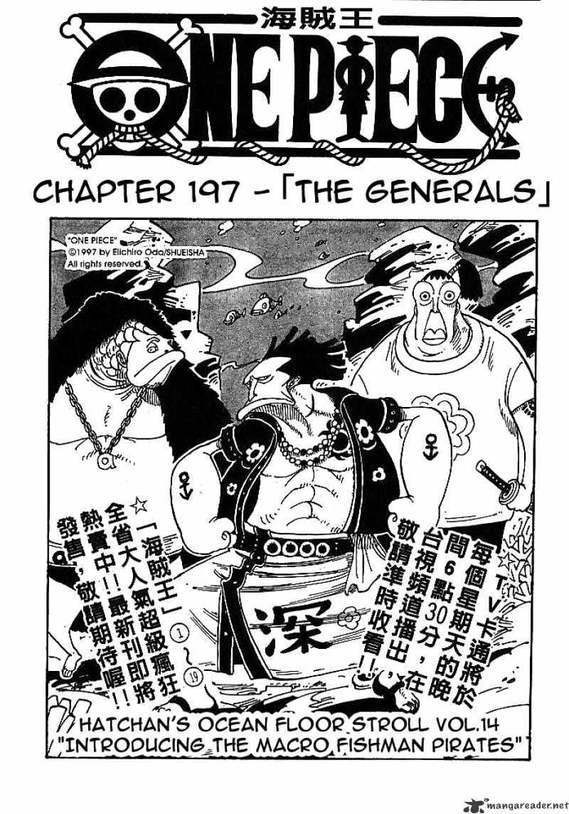 One Piece Chapter 197 : The Generals page 1 - Mangakakalot