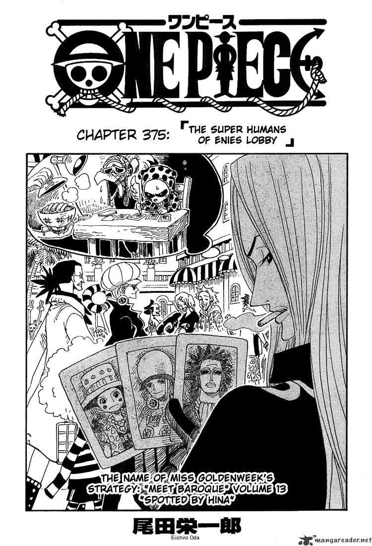 One Piece Chapter 375 : The Super Humans Of Enies Lobby page 1 - Mangakakalot