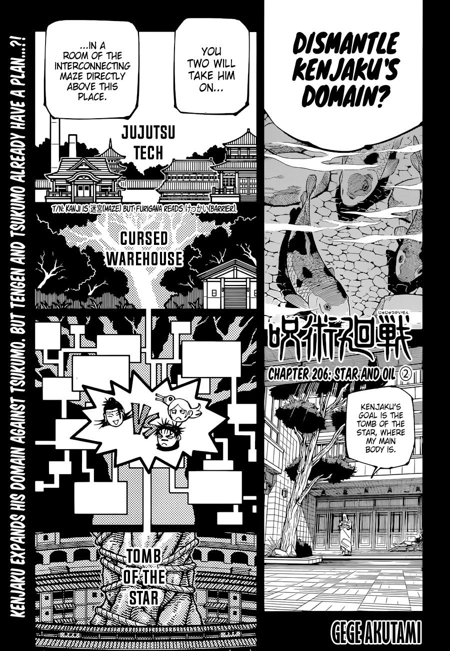 Jujutsu Kaisen Chapter 206: Star And Oil ② page 1 - Mangakakalot