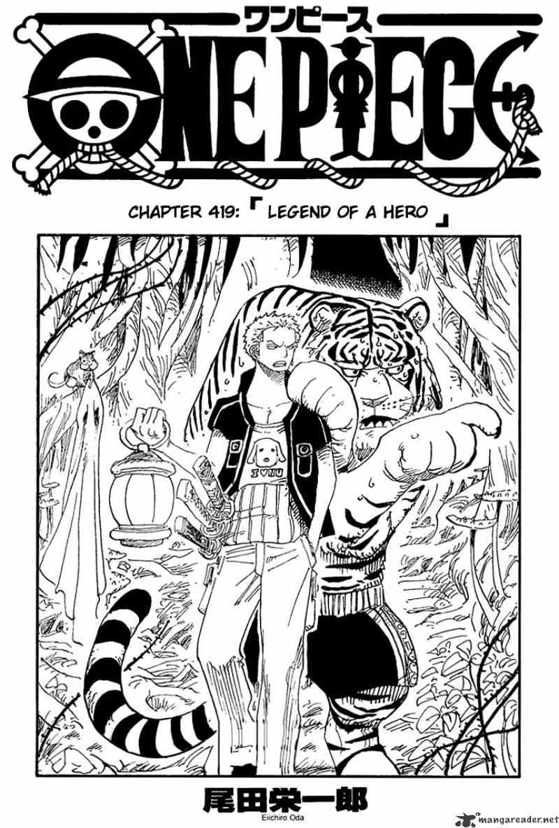 One Piece Chapter 419 : Legend Of A Hero page 1 - Mangakakalot