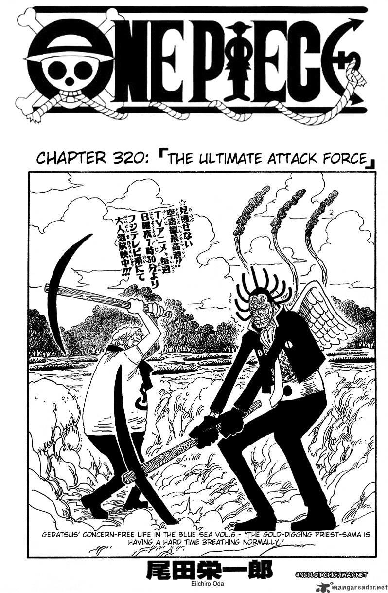 One Piece Chapter 320 : The Ultimate Attack Force page 1 - Mangakakalot