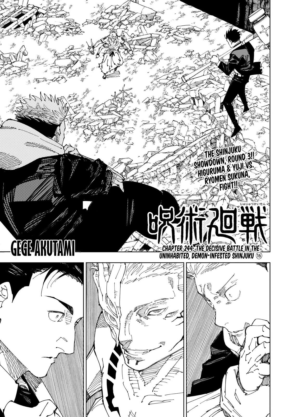 Jujutsu Kaisen Chapter 244: The Decisive Battle In The Uninhabited, Demon-Infested Shinjuku ⑯ page 1 - Mangakakalot