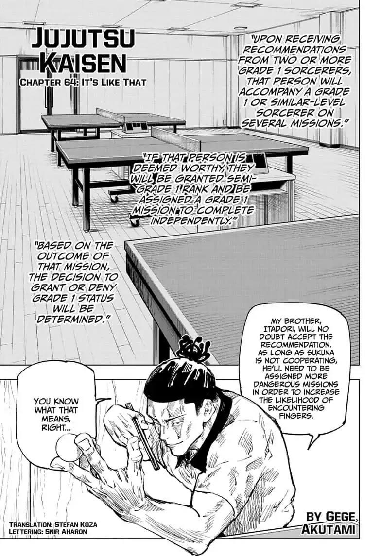Jujutsu Kaisen Chapter 64: It's Like That page 1 - Mangakakalot