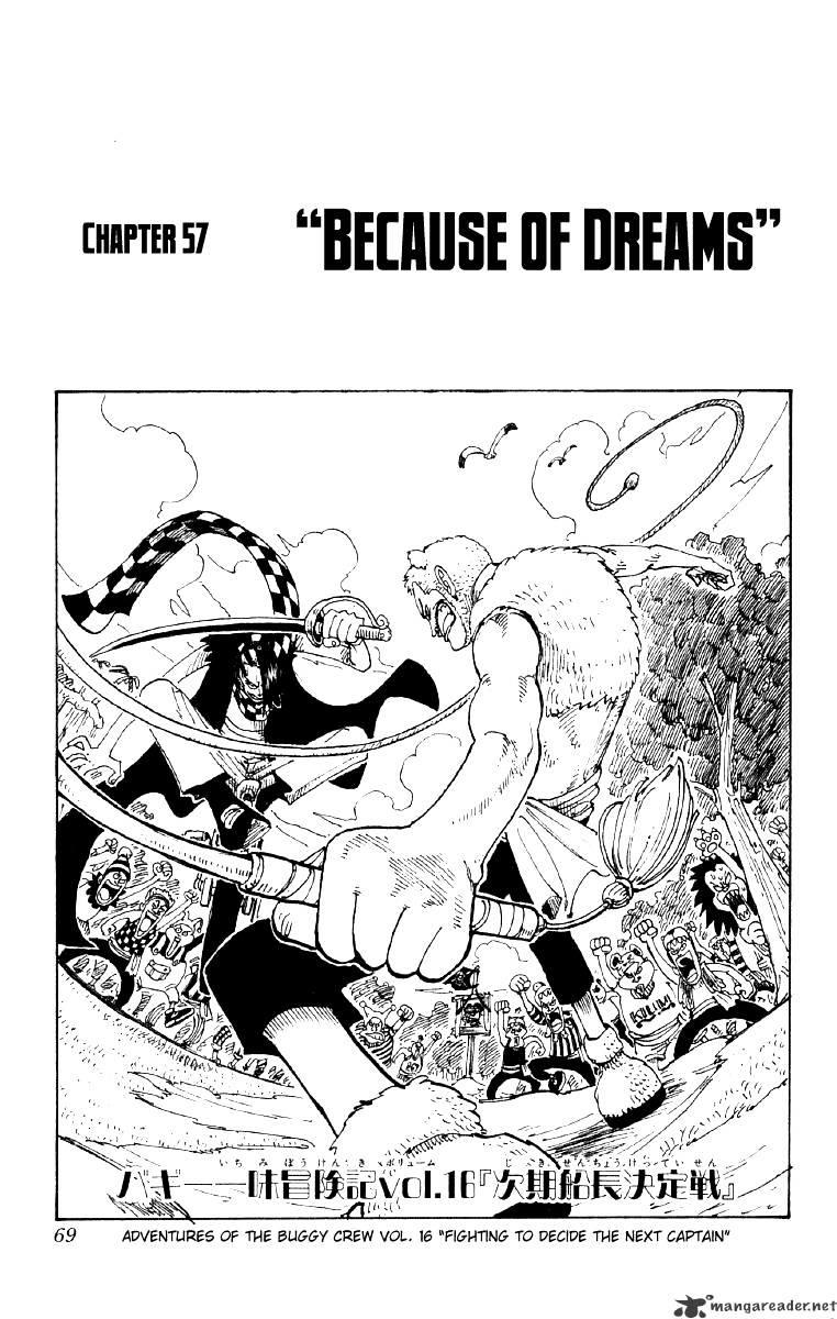 One Piece Chapter 57 : Because Of The Dreams page 1 - Mangakakalot