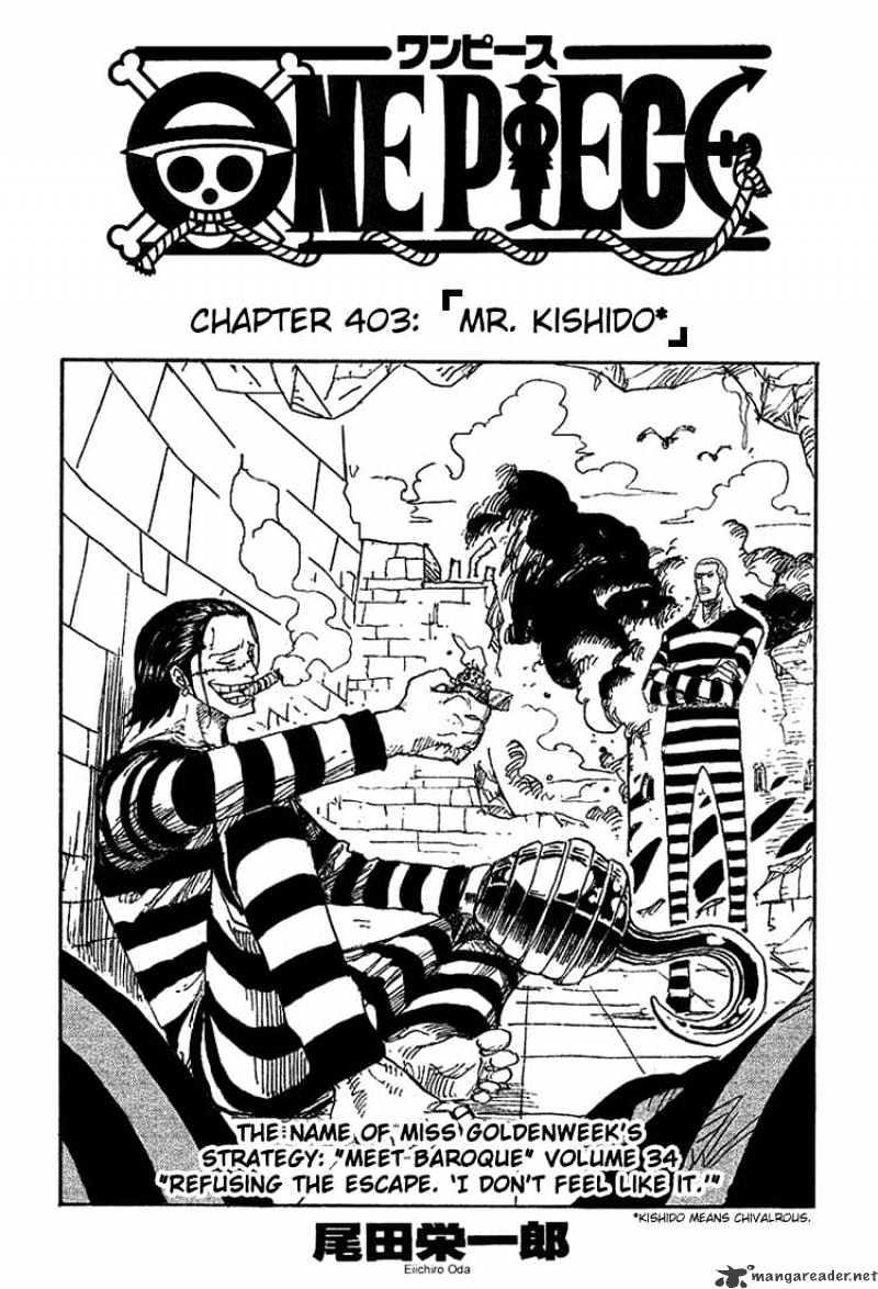 One Piece Chapter 403 : Mr. Kishido page 1 - Mangakakalot