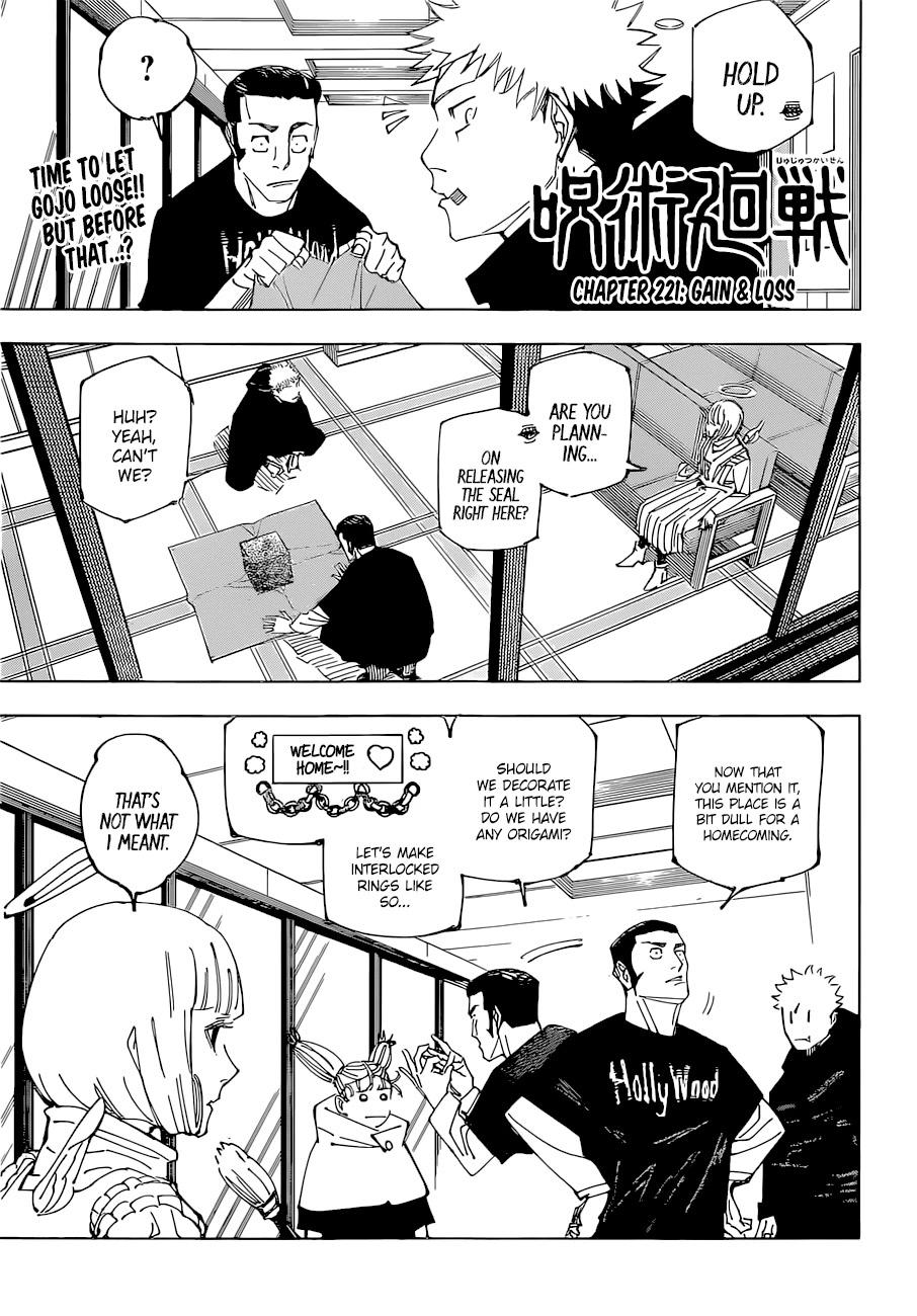 Jujutsu Kaisen Chapter 221: Gain & Loss page 1 - Mangakakalot