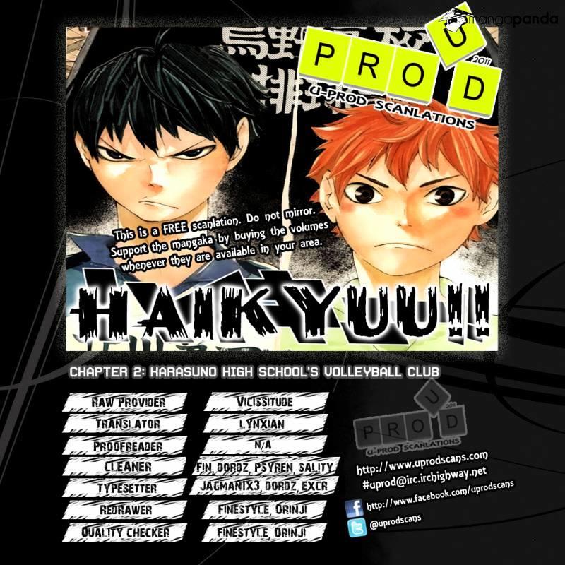 Haikyuu!! Chapter 2 : Karasuno High School's Volleyball Club page 1 - Mangakakalot