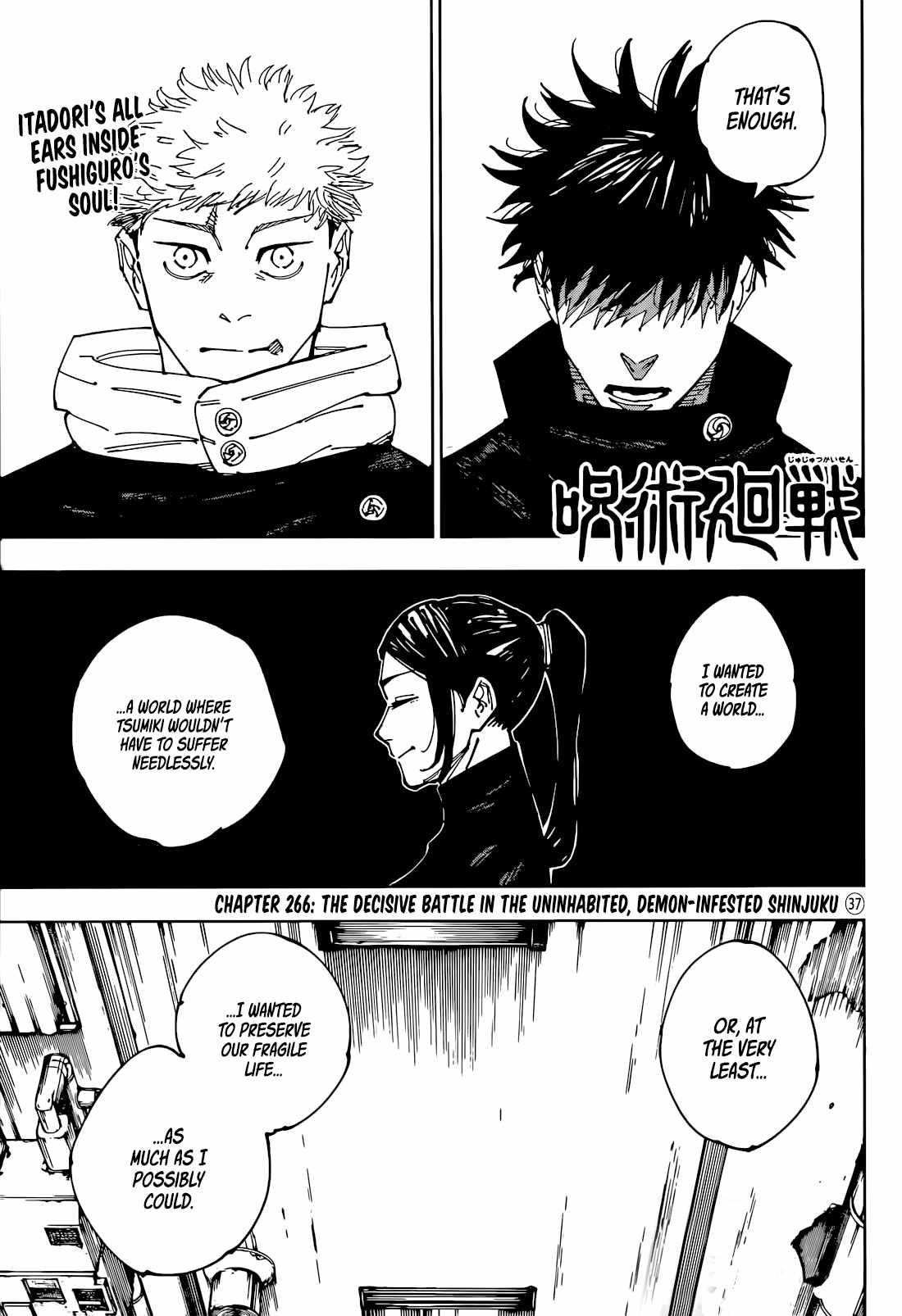 Jujutsu Kaisen Chapter 266 page 1 - kaisenjujutsu.com