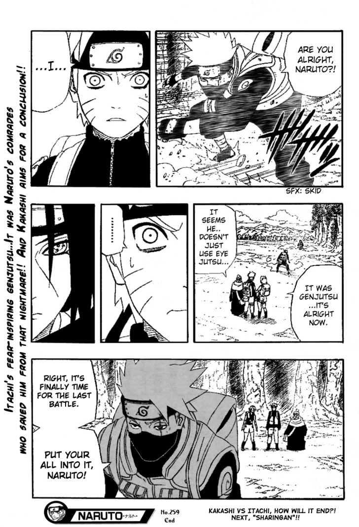 Naruto Vol.29 Chapter 259 : Itachi's Power...!!  