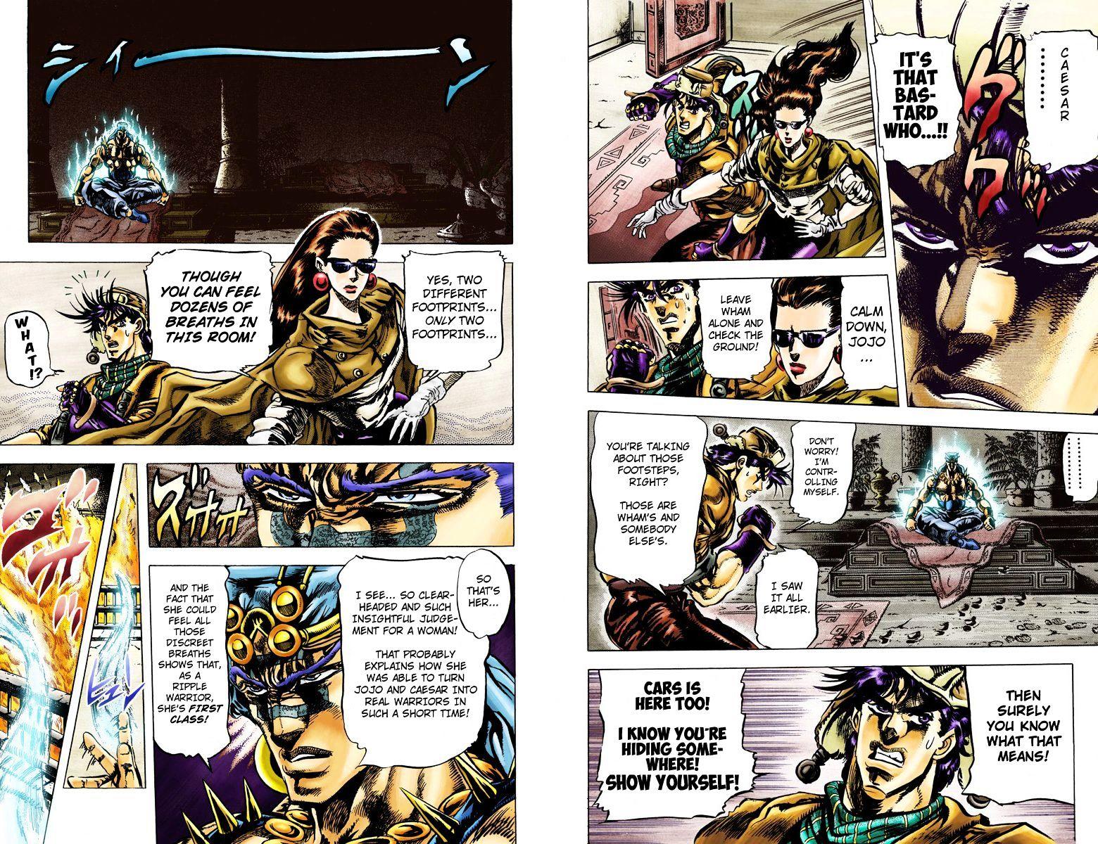 Jojo's Bizarre Adventure Vol.10 Chapter 95 : The One Hundred Vs Two Strategy (Official Color Scans) page 3 - 