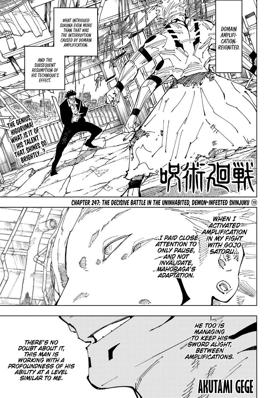 Jujutsu Kaisen Chapter 247: The Decisive Battle In The Uninhabited, Demon-Infested Shinjuku ⑲ page 1 - kaisenjujutsu.com