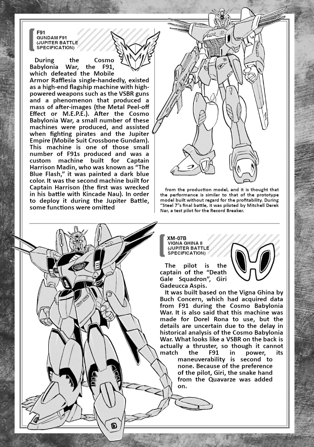 Kidou Senshi Crossbone Gundam Koutetsu No Shichinin Vol.3 Chapter 15.5: Mechanical Notes  