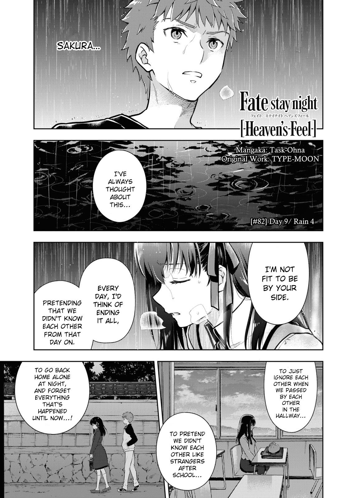 Read Fate/stay Night - Heaven's Feel Chapter 80: Day 9 / Rain (2) on  Mangakakalot