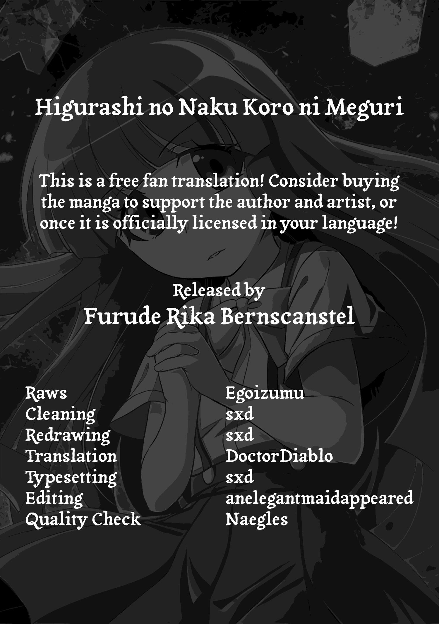 Higurashi no Naku Koro ni Meguri, Vol 1 Chap. 4.2, Satokowashi-hen Part  4.2