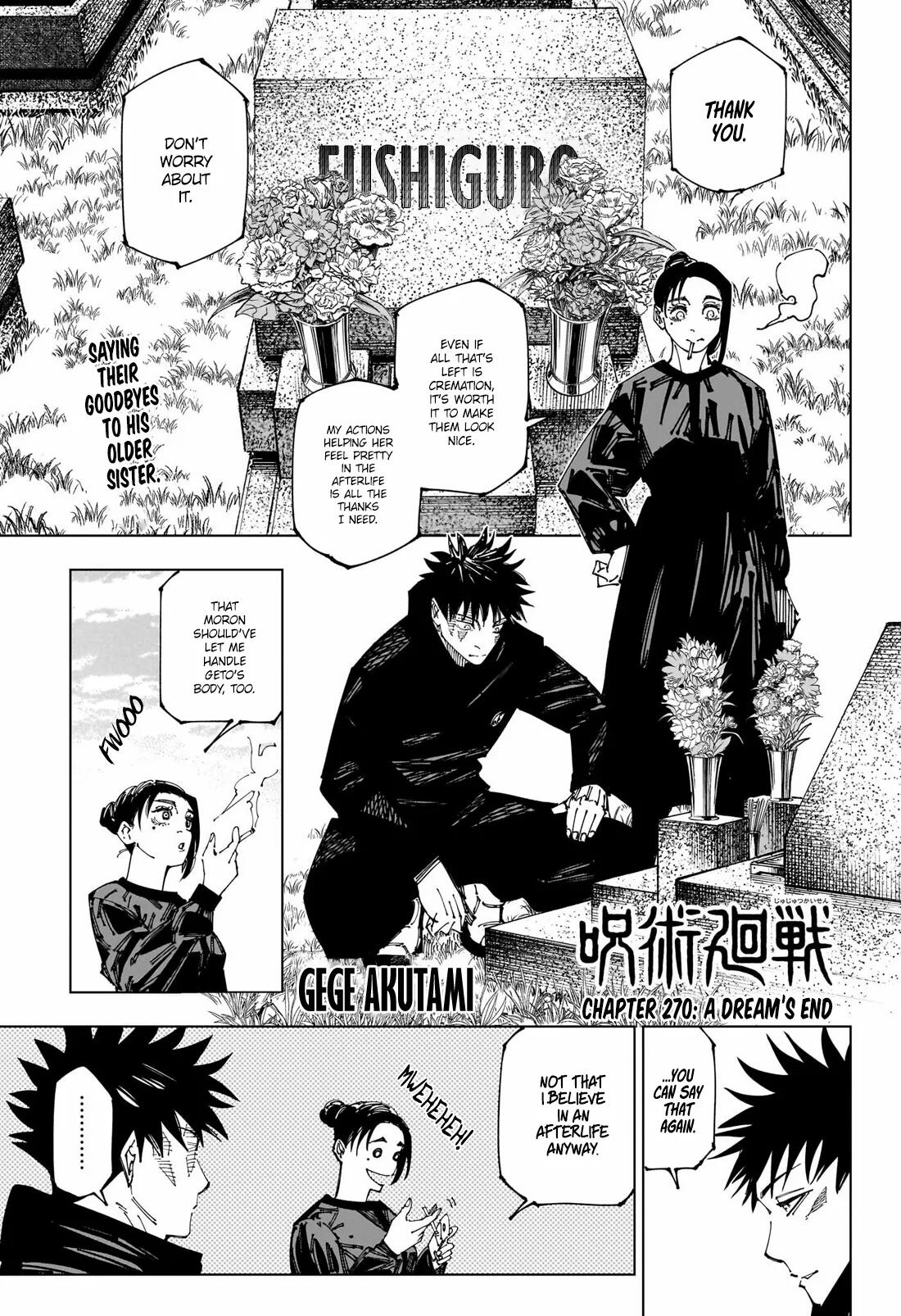 Jujutsu Kaisen Chapter 270 page 1 - kaisenjujutsu.com