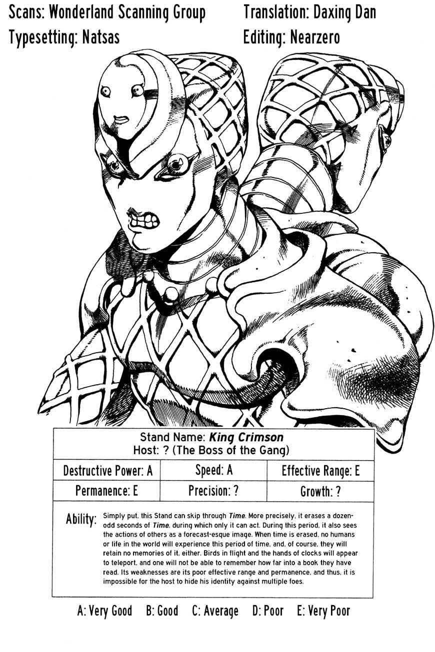Jojo's Bizarre Adventure Vol.56 Chapter 523 : The Mystery Of King Crimson - Part 6 page 1 - 