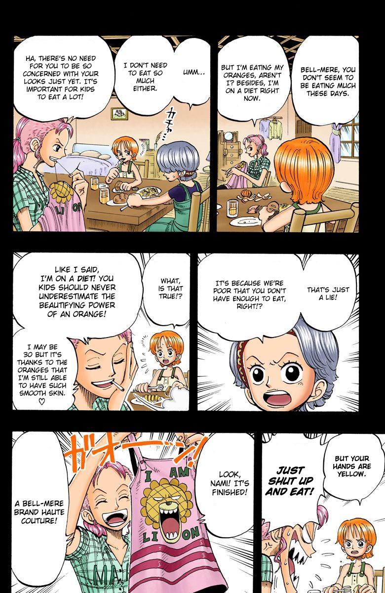 Right after Bell-Mere's death in Chapter 78, Nami has some