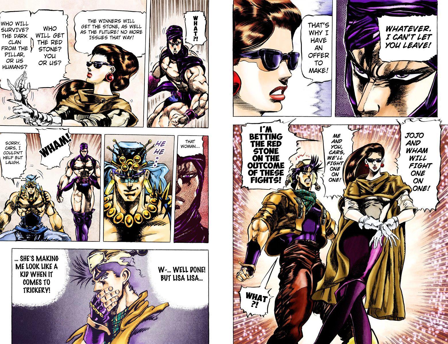 Jojo's Bizarre Adventure Vol.10 Chapter 95 : The One Hundred Vs Two Strategy (Official Color Scans) page 9 - 
