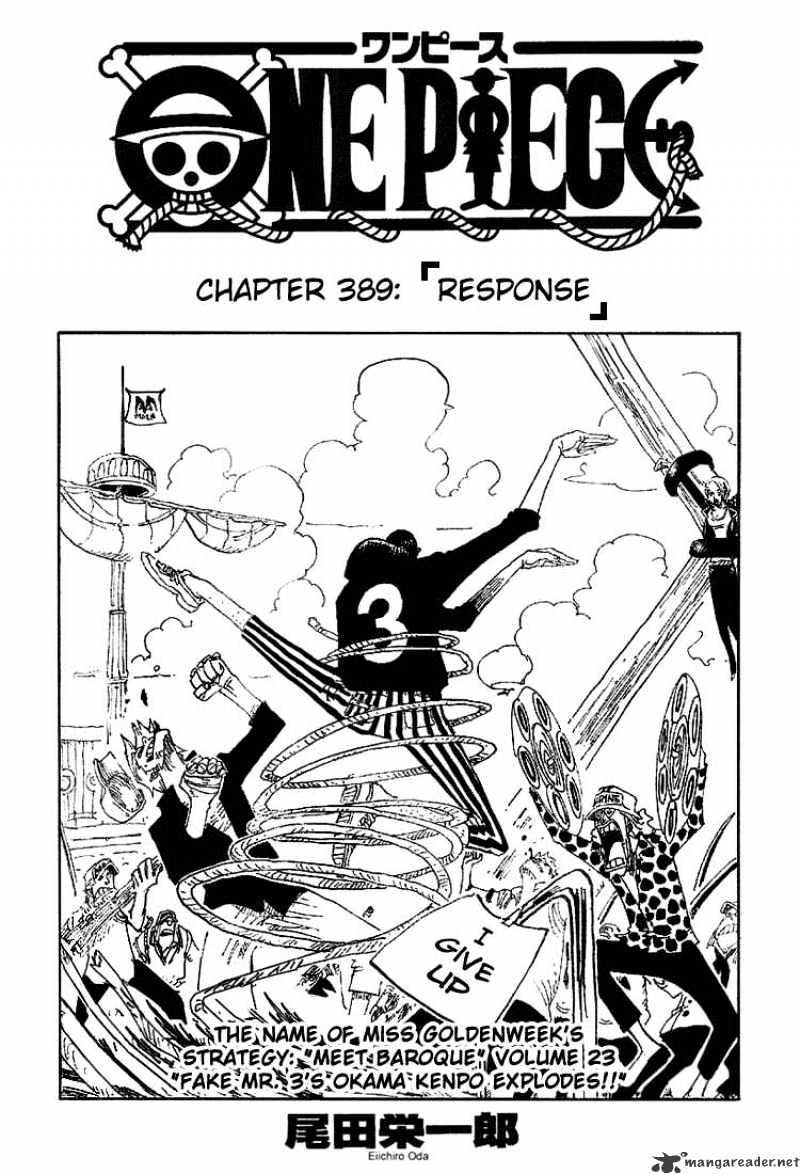 One Piece Chapter 389 : Response page 1 - Mangakakalot