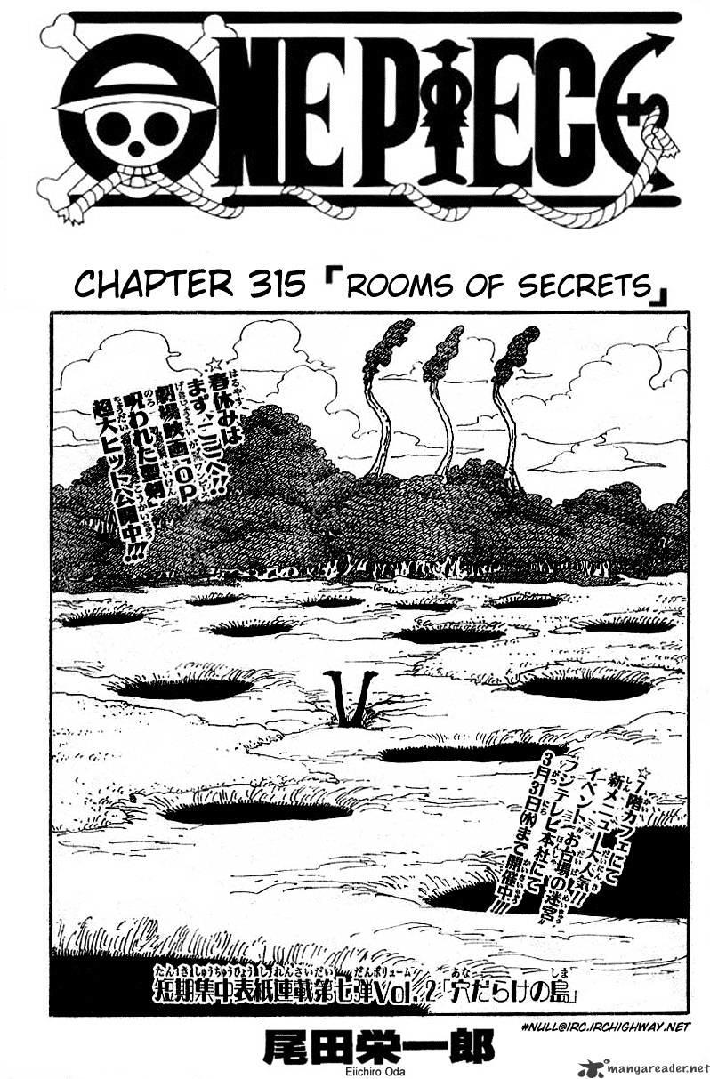 One Piece Chapter 315 : Rooms Of Secrets page 1 - Mangakakalot