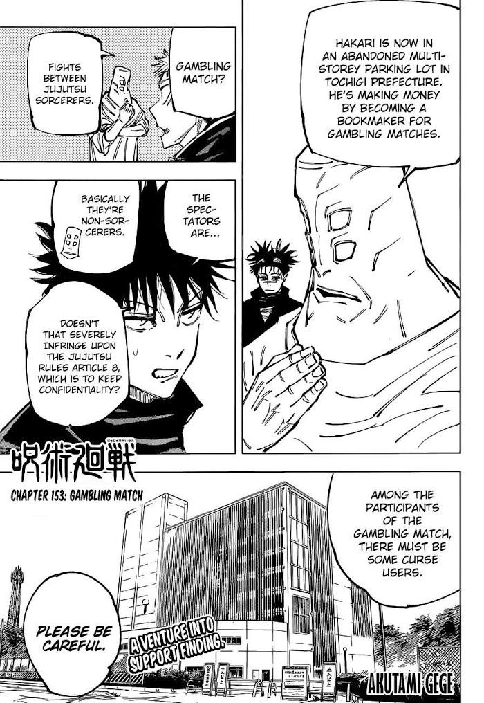 Jujutsu Kaisen Chapter 153 page 1 - Mangakakalot