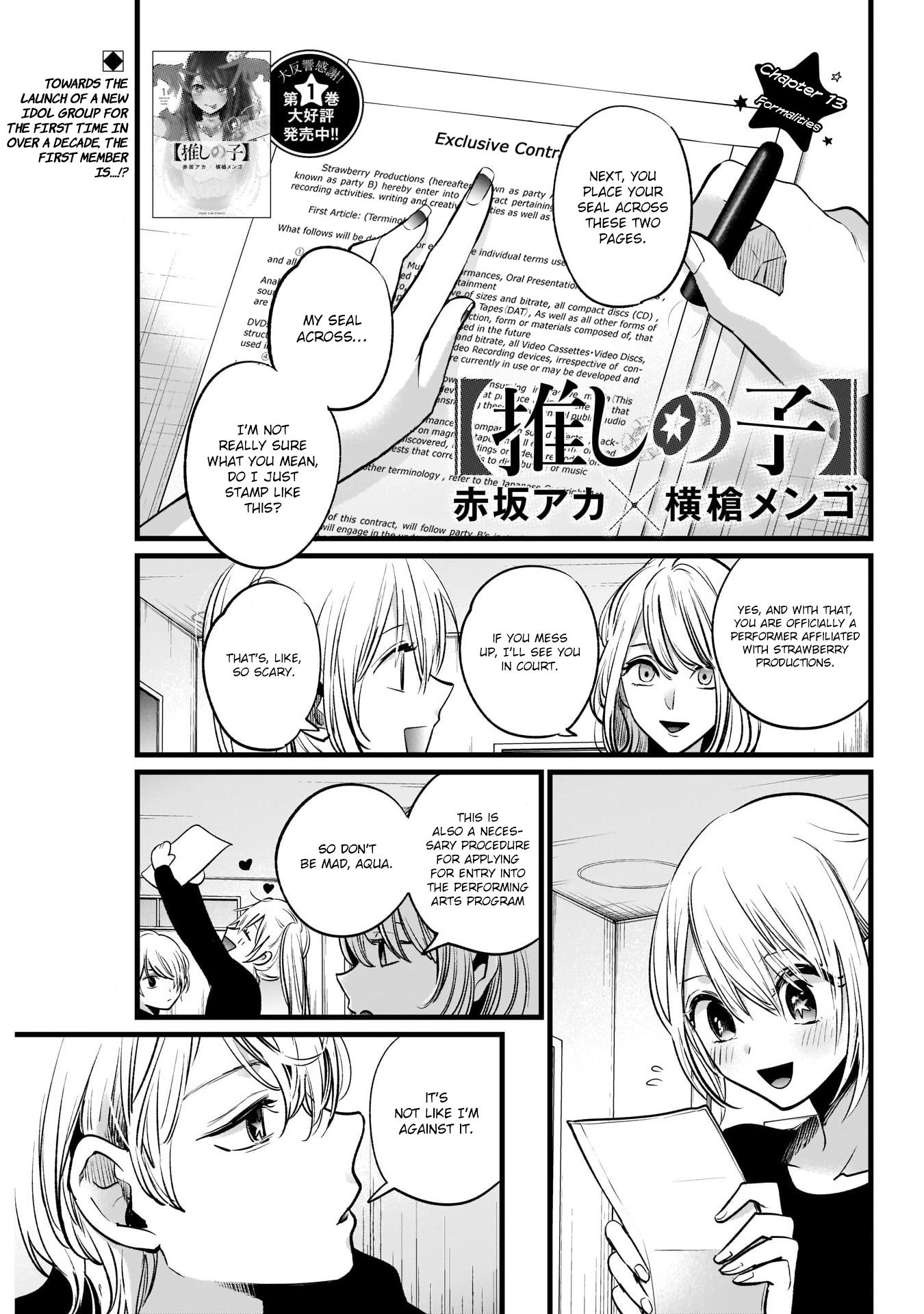 Oshi No Ko Vol.2 Chapter 13: Formalities page 2 - Mangakakalots.com