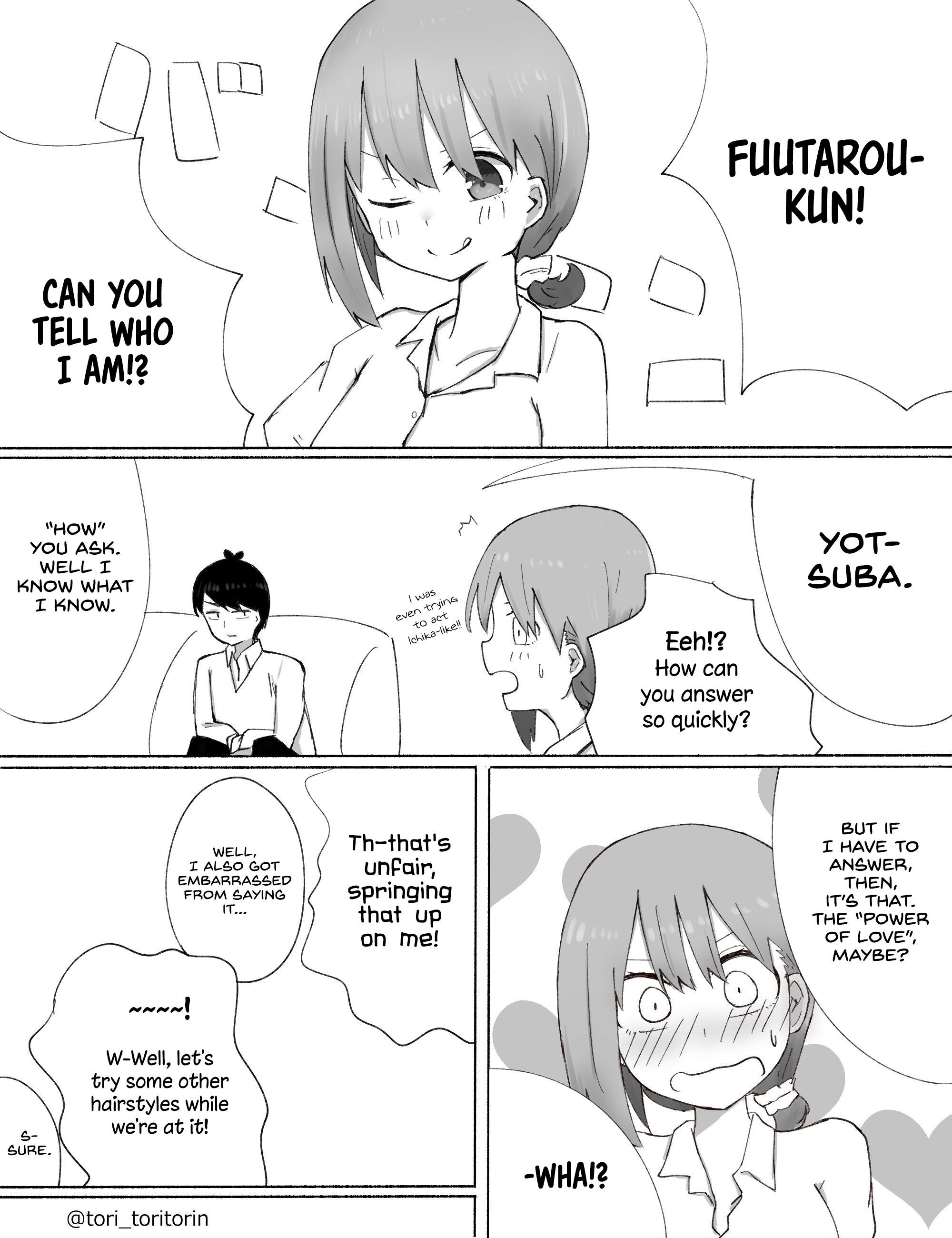 Read 5Toubun No Hanayome - Yotsuba Doujins Chapter 7.2: [Tori_Toritorin]  Hairstyle on Mangakakalot