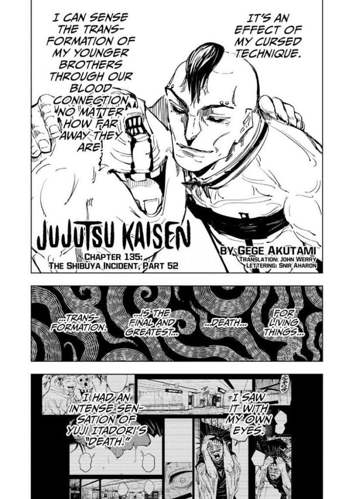 Jujutsu Kaisen Chapter 135: The Shibuya Incident, Part.. page 1 - Mangakakalot