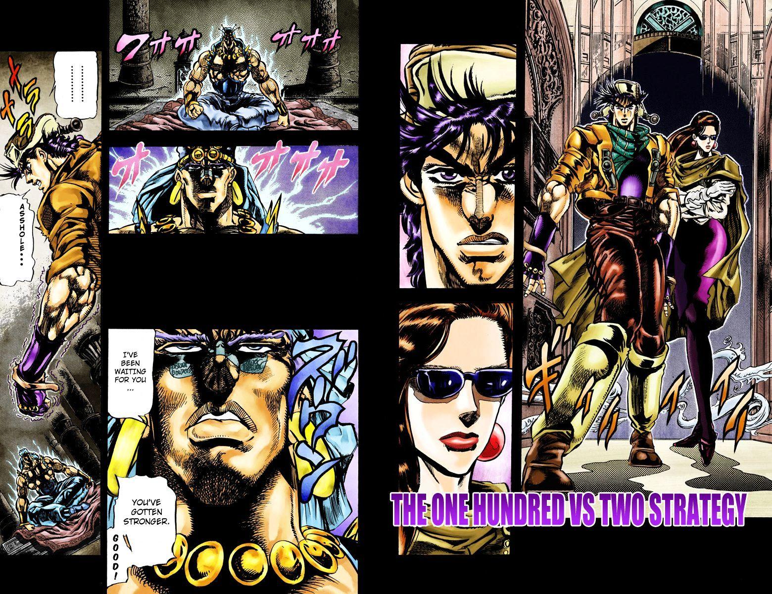 Jojo's Bizarre Adventure Vol.10 Chapter 95 : The One Hundred Vs Two Strategy (Official Color Scans) page 2 - 