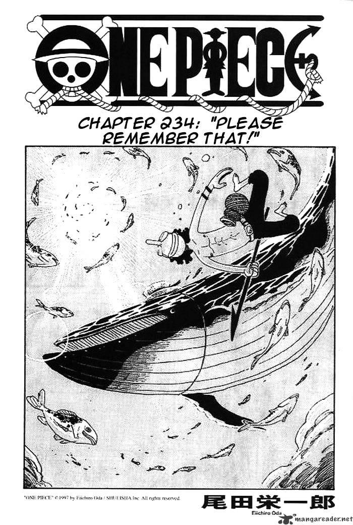 One Piece Chapter 234 : Please Remember That! page 1 - Mangakakalot