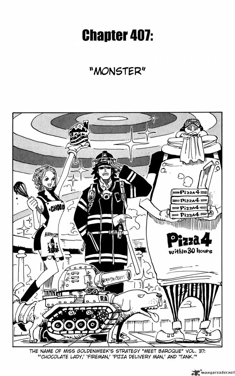 One Piece Chapter 407 : Monster page 1 - Mangakakalot