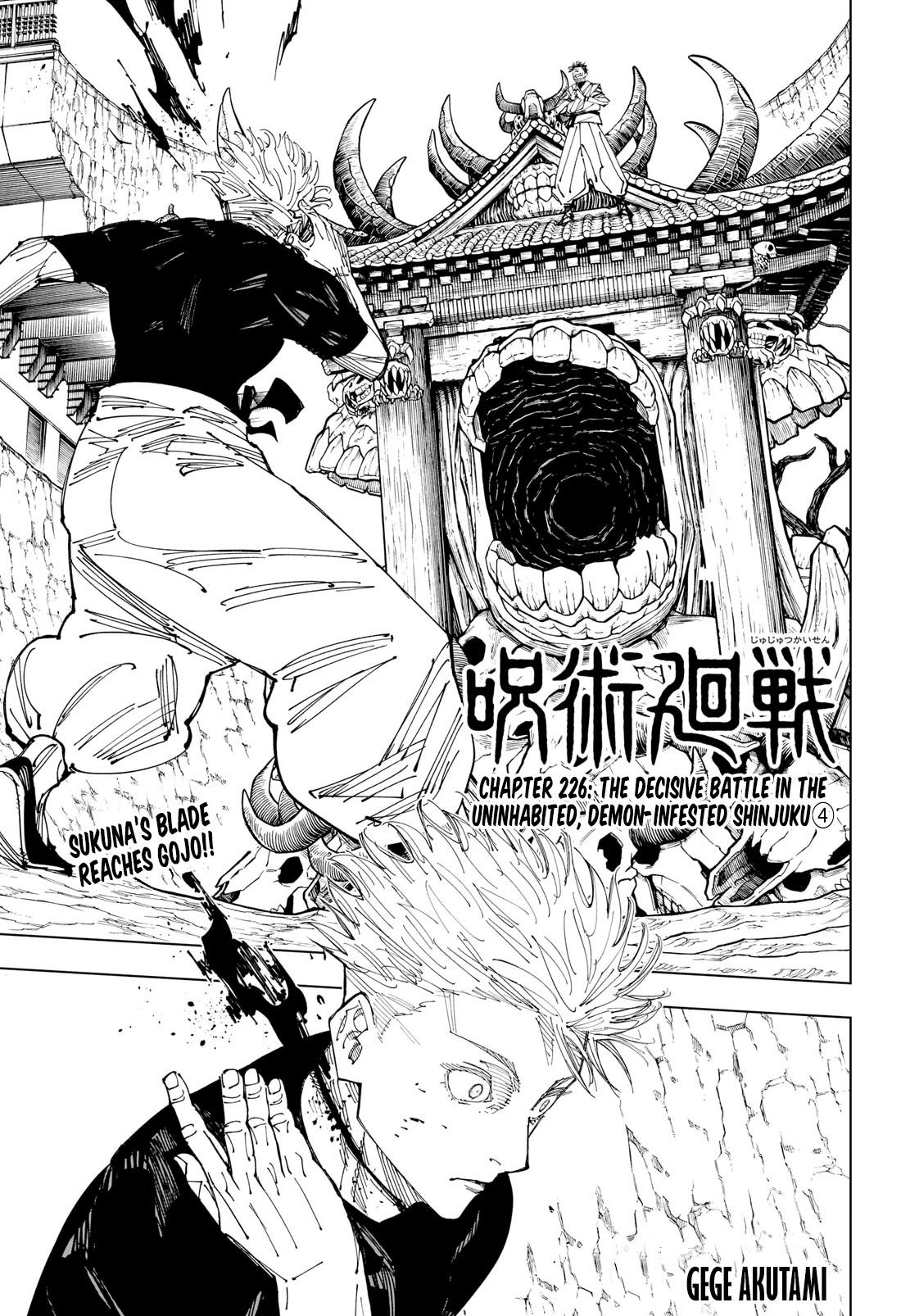 Jujutsu Kaisen Chapter 226: The Decisive Battle In The Uninhabited, Demon-Infested Shinjuku ④ page 1 - Mangakakalot