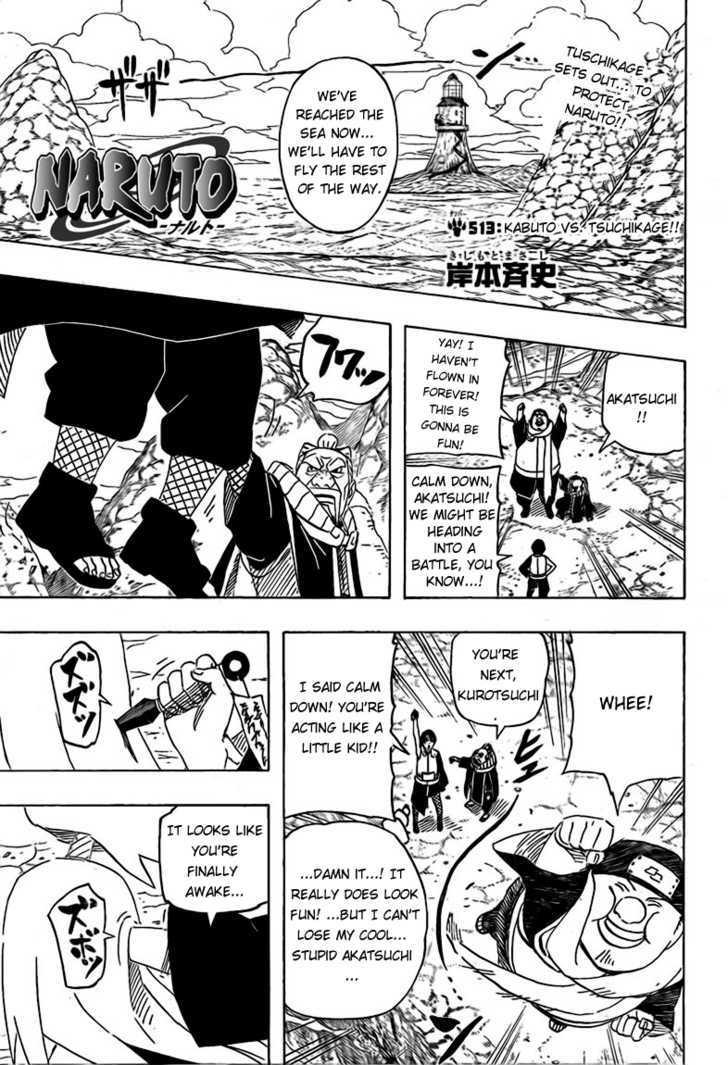 Vol.54 Chapter 513 – Kabuto vs. the Tsuchikage!! | 1 page