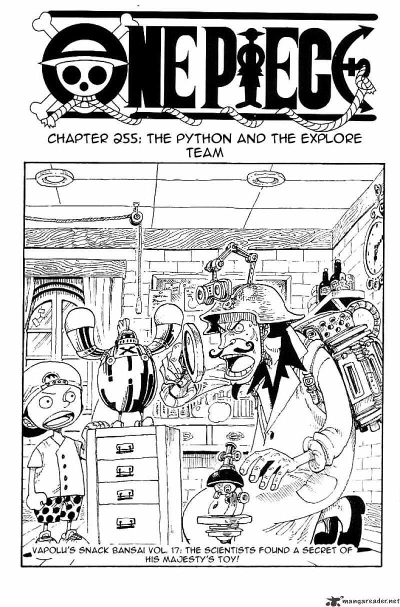 One Piece Chapter 255 : The Python And The Explore Team page 1 - Mangakakalot