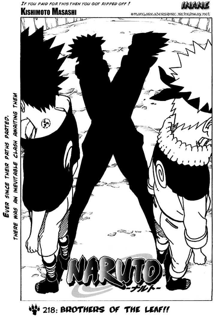 Naruto Vol.25 Chapter 218 : The Brothers Of The Leaf  