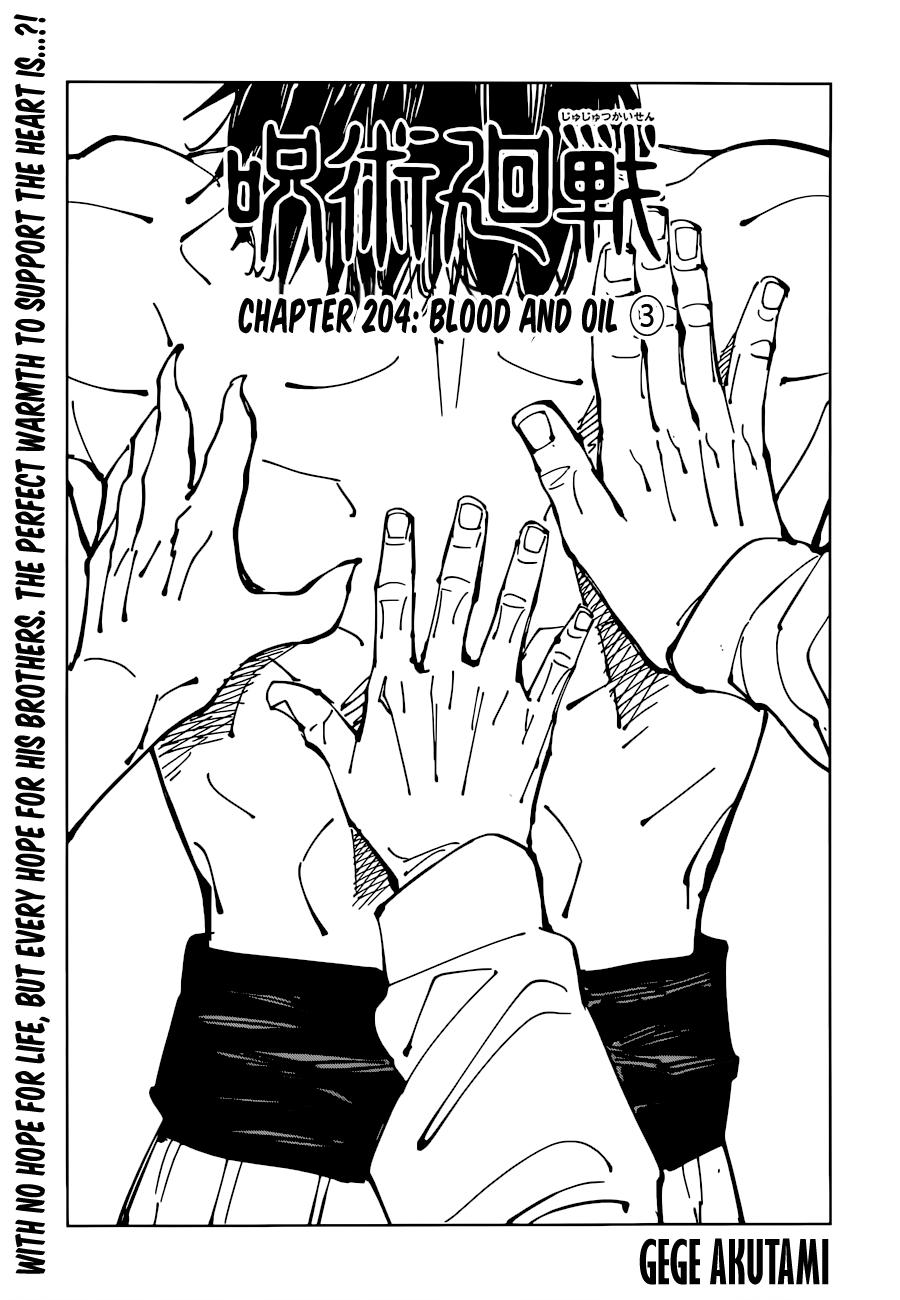 Jujutsu Kaisen Chapter 204: Blood And Oil ③ page 1 - Mangakakalot