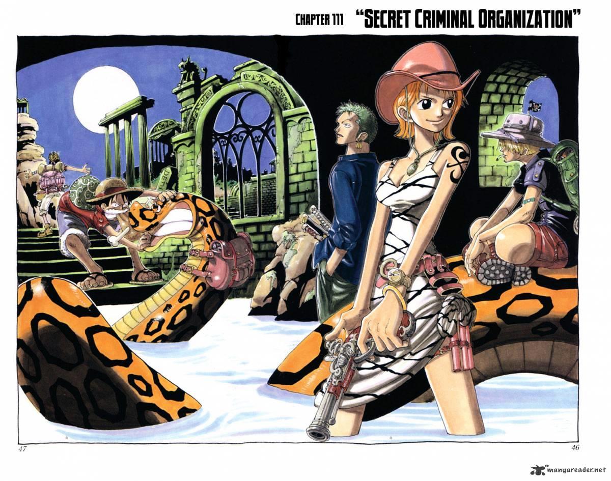 One Piece Chapter 111 : Secret Criminal Agency page 1 - Mangakakalot