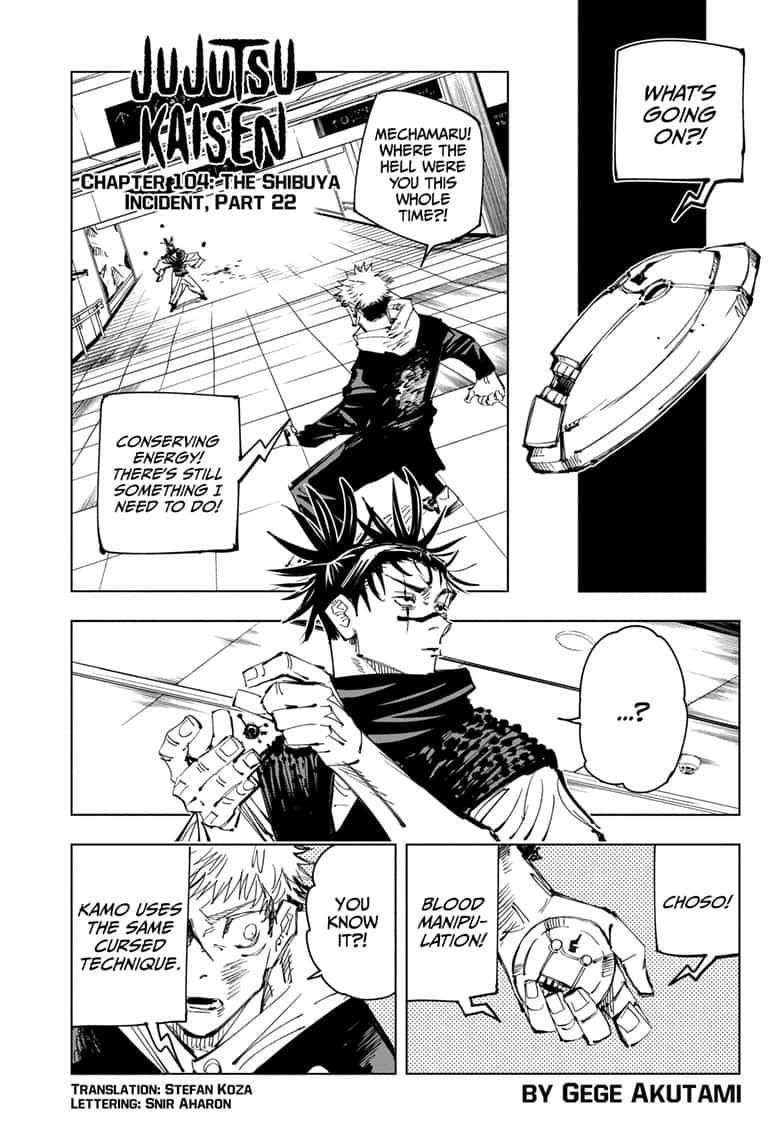 Jujutsu Kaisen Chapter 104 page 1 - Mangakakalot